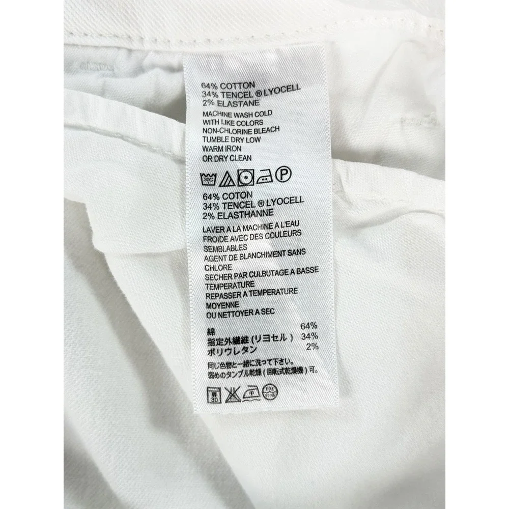 Tommy Bahama Women's 2 White Crop Denim Jeans Straight Stretch Casual Pants